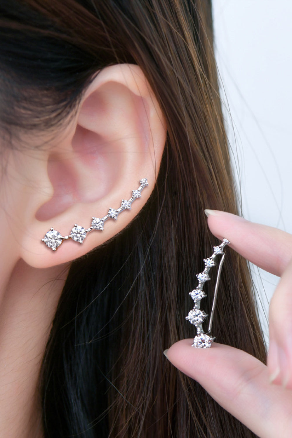 1.9 Carat Moissanite Ear Cuff Earrings – Elegant & Classy | MerchLuxx - MerchLuxx