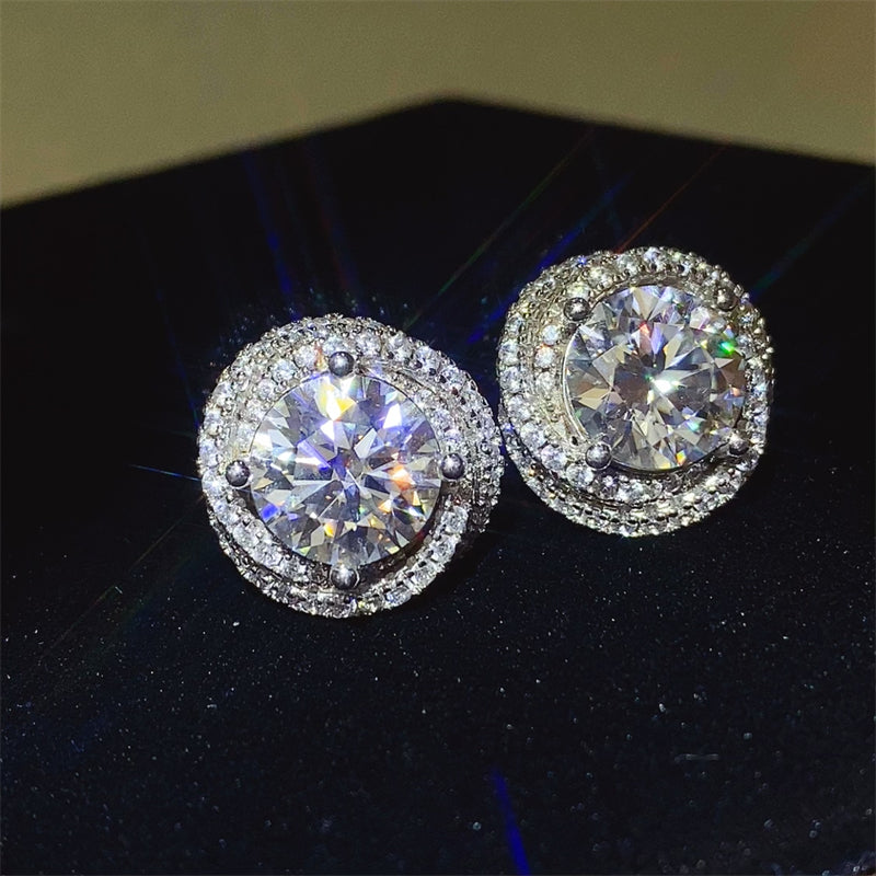 6 Carat Moissanite Sterling Silver Earrings – Brilliant Sparkle | MerchLuxx - MerchLuxx