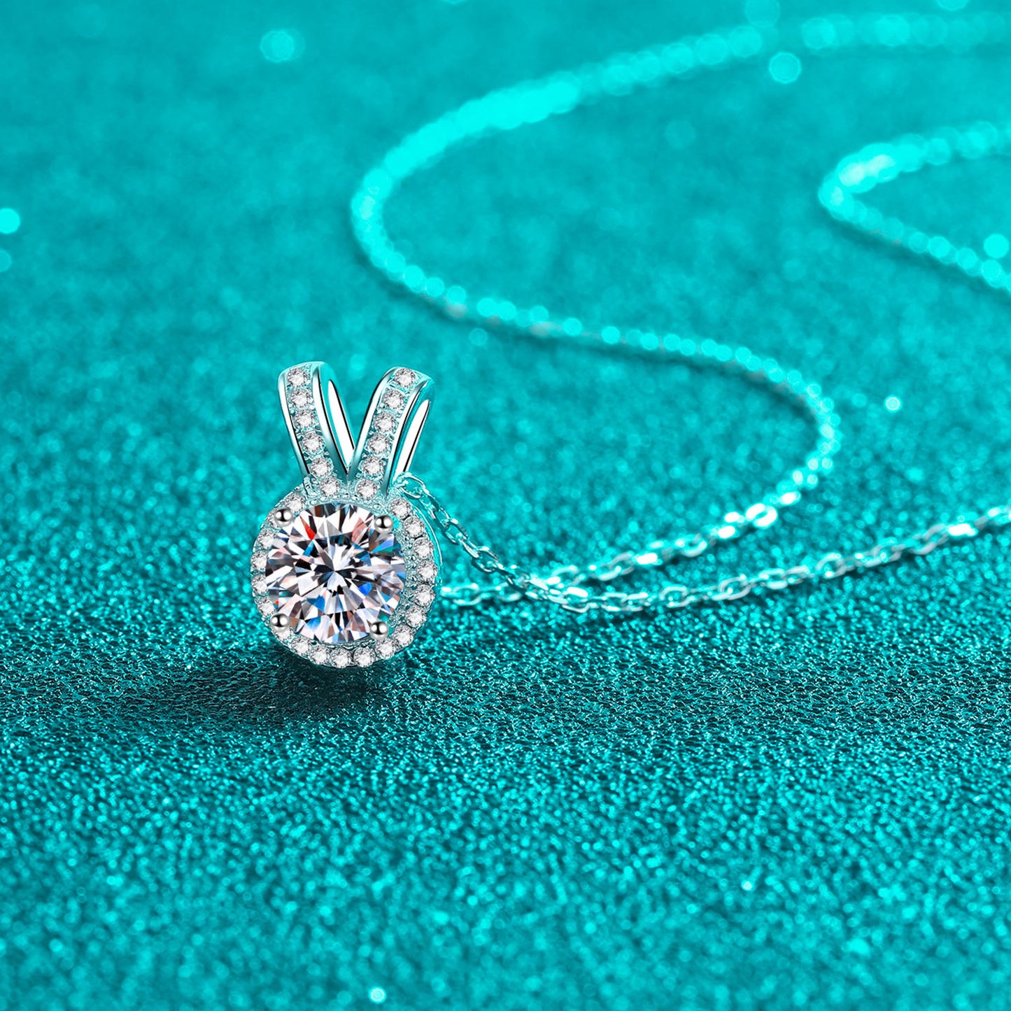 1 Carat Moissanite Rabbit Ears Pendant Necklace – Playful Elegance | MerchLuxx - MerchLuxx