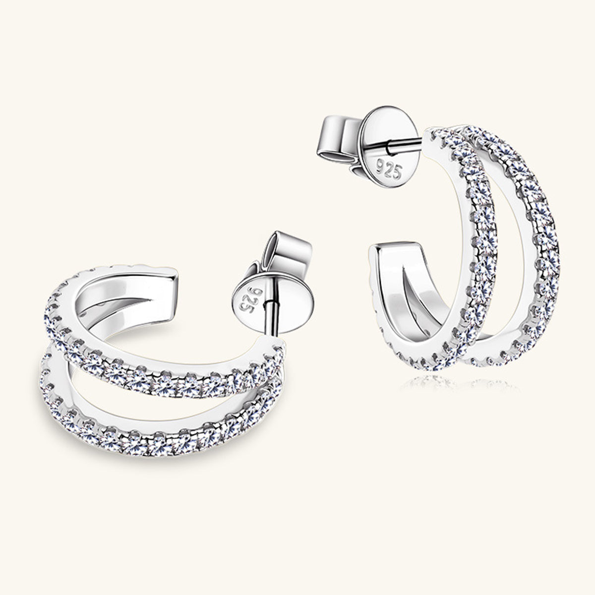 Moissanite C-Hoop Earrings – Elegant 18K Gold & Sterling Silver | MerchLuxx - MerchLuxx
