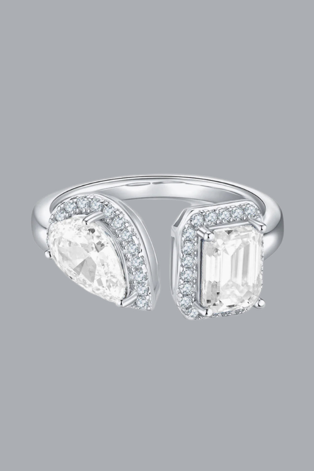 1 Carat Moissanite 925 Sterling Silver Open Ring – Elegant & Modern | MerchLuxx - MerchLuxx