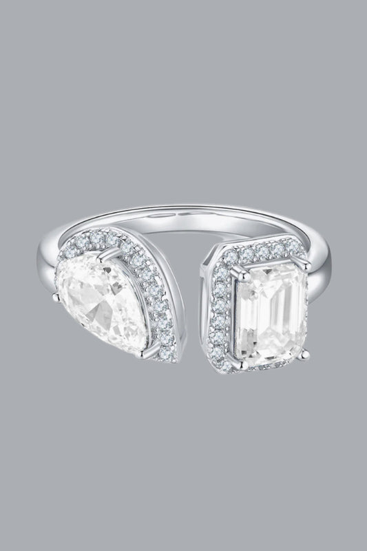1 Carat Moissanite 925 Sterling Silver Open Ring – Elegant & Modern | MerchLuxx - MerchLuxx