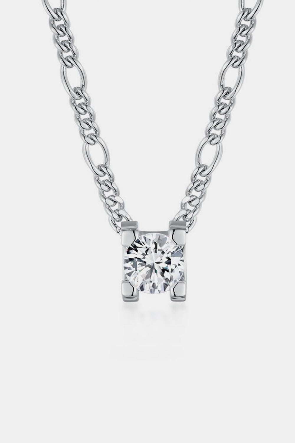 2 Carat Moissanite Sterling Silver Pendant – Radiant Elegance | MerchLuxx - MerchLuxx