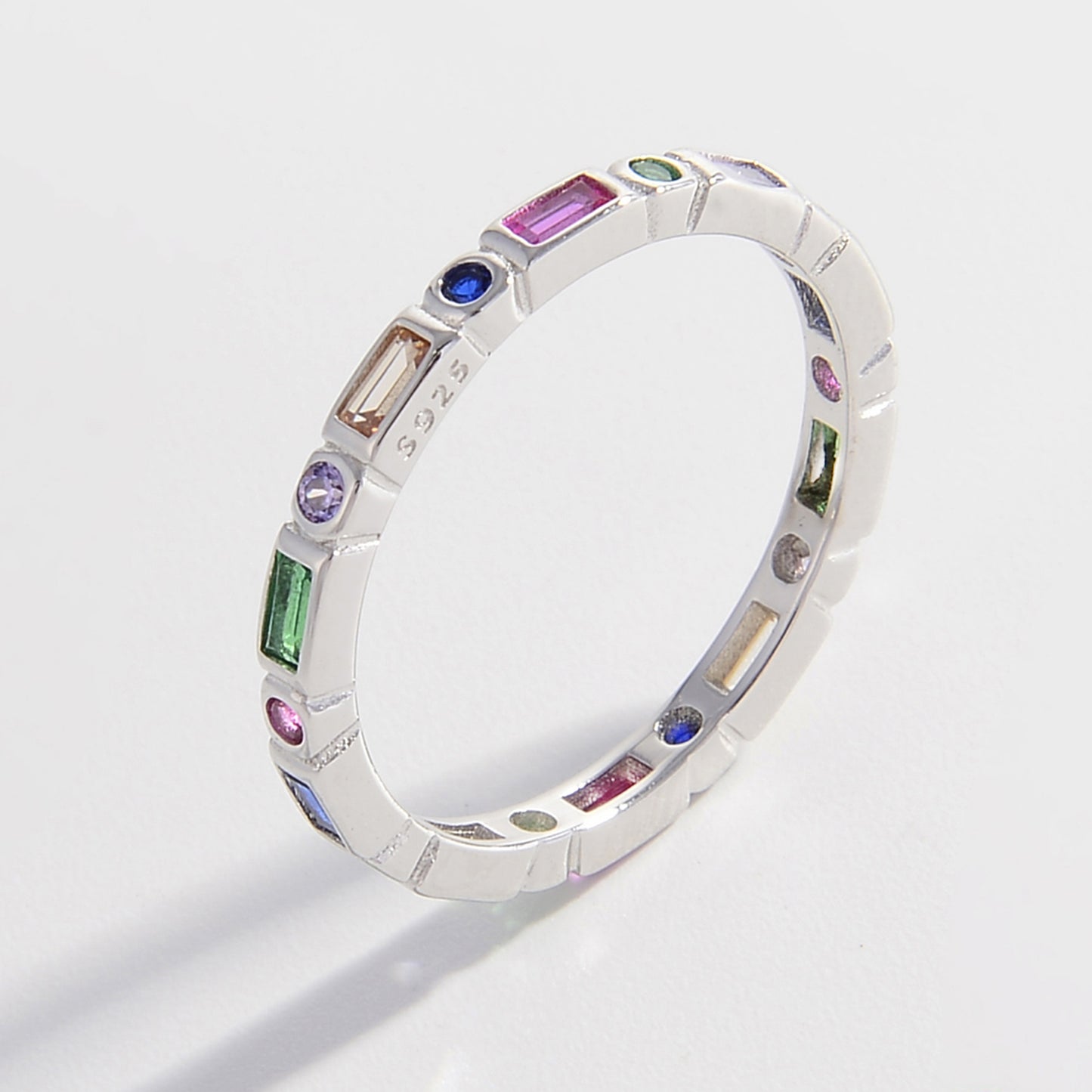 925 Sterling Silver Inlaid Zircon Ring – Vibrant & Elegant | MerchLuxx - MerchLuxx