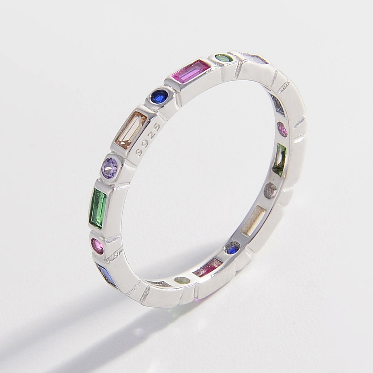 925 Sterling Silver Inlaid Zircon Ring – Vibrant & Elegant | MerchLuxx - MerchLuxx