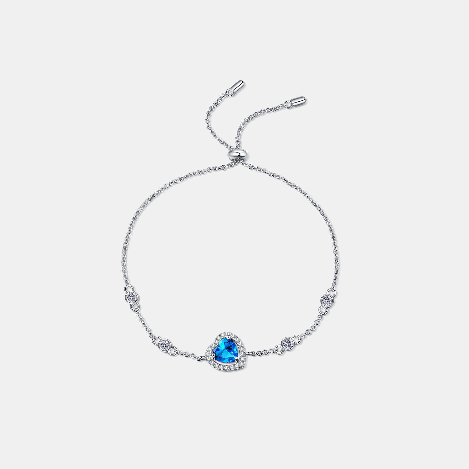 1 Carat Moissanite Heart Bracelet – Elegant Blue Sparkle | MerchLuxx - MerchLuxx