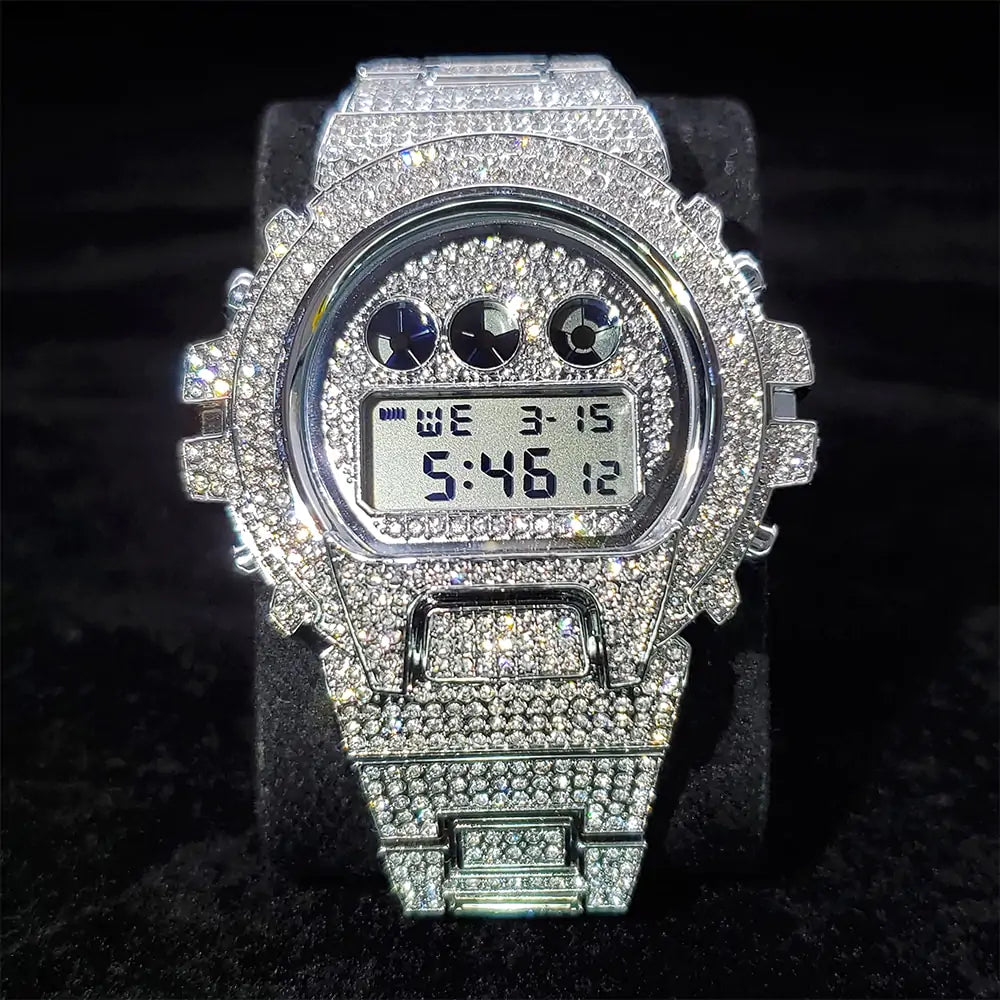 Digital Diamond Hip Hop Watch – Iced-Out Luxury & Urban Style | MerchLuxx - MerchLuxx