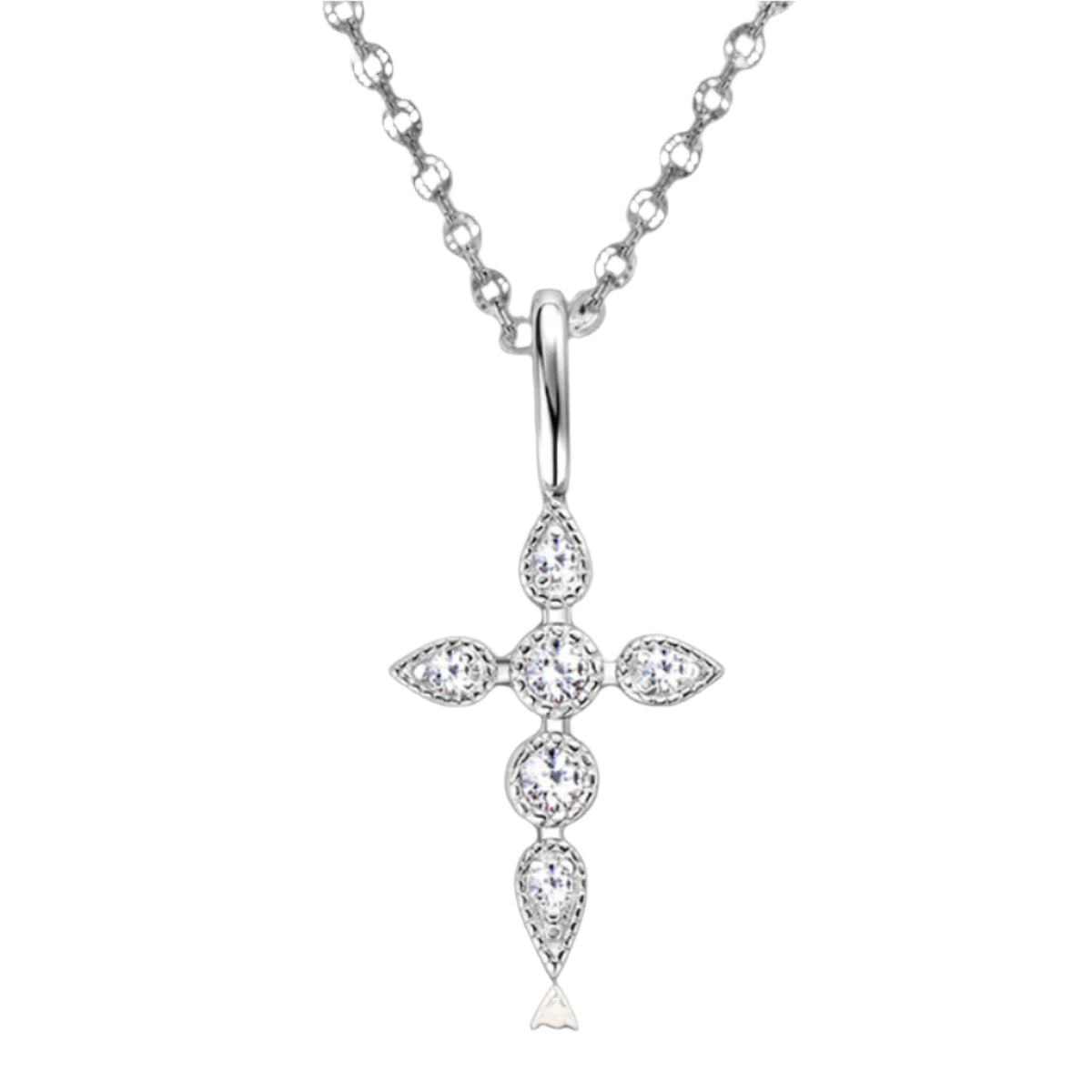 925 Sterling Silver Moissanite Cross Pendant Necklace – MerchLuxx Elegance - MerchLuxx