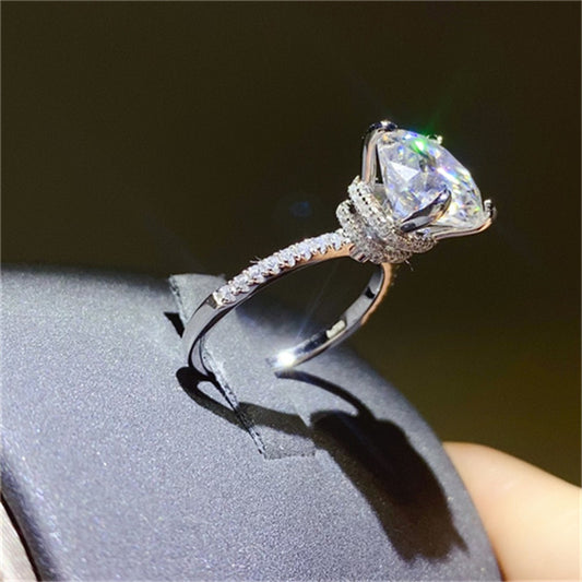 Solvéra 5-carat moissanite solitaire ring in sterling silver by MerchLuxx