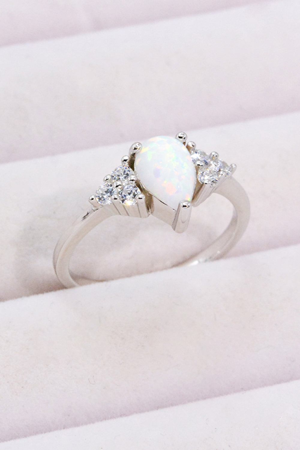 Limitless Love Opal & Zircon Ring – Platinum-Plated Sterling Silver | MerchLuxx - MerchLuxx