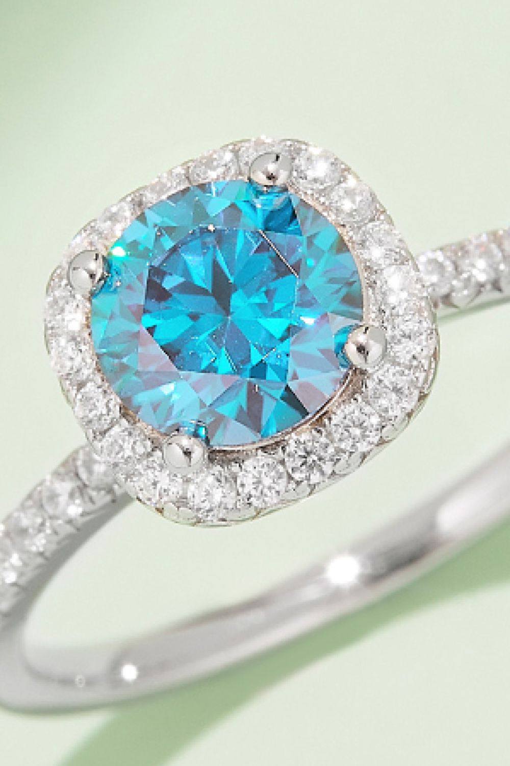 Adored 1 Carat Moissanite Sterling Silver Halo Ring – Timeless Elegance | MerchLuxx - MerchLuxx