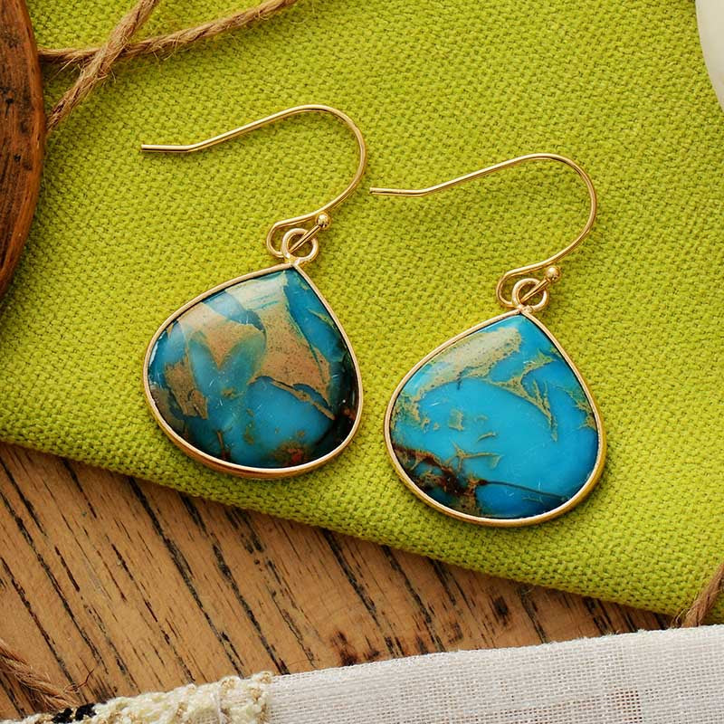18K Gold-Plated Natural Stone Earrings – Chic & Timeless | MerchLuxx - MerchLuxx