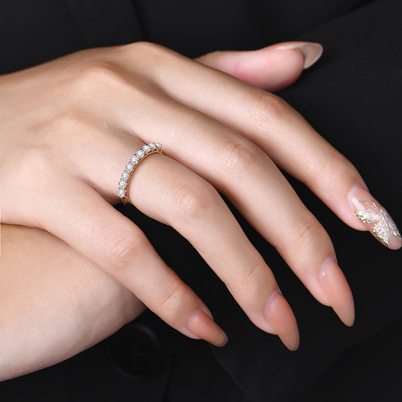 Channel Set Moissanite Wedding Band – Elegant 18K Gold & Silver | MerchLuxx - MerchLuxx