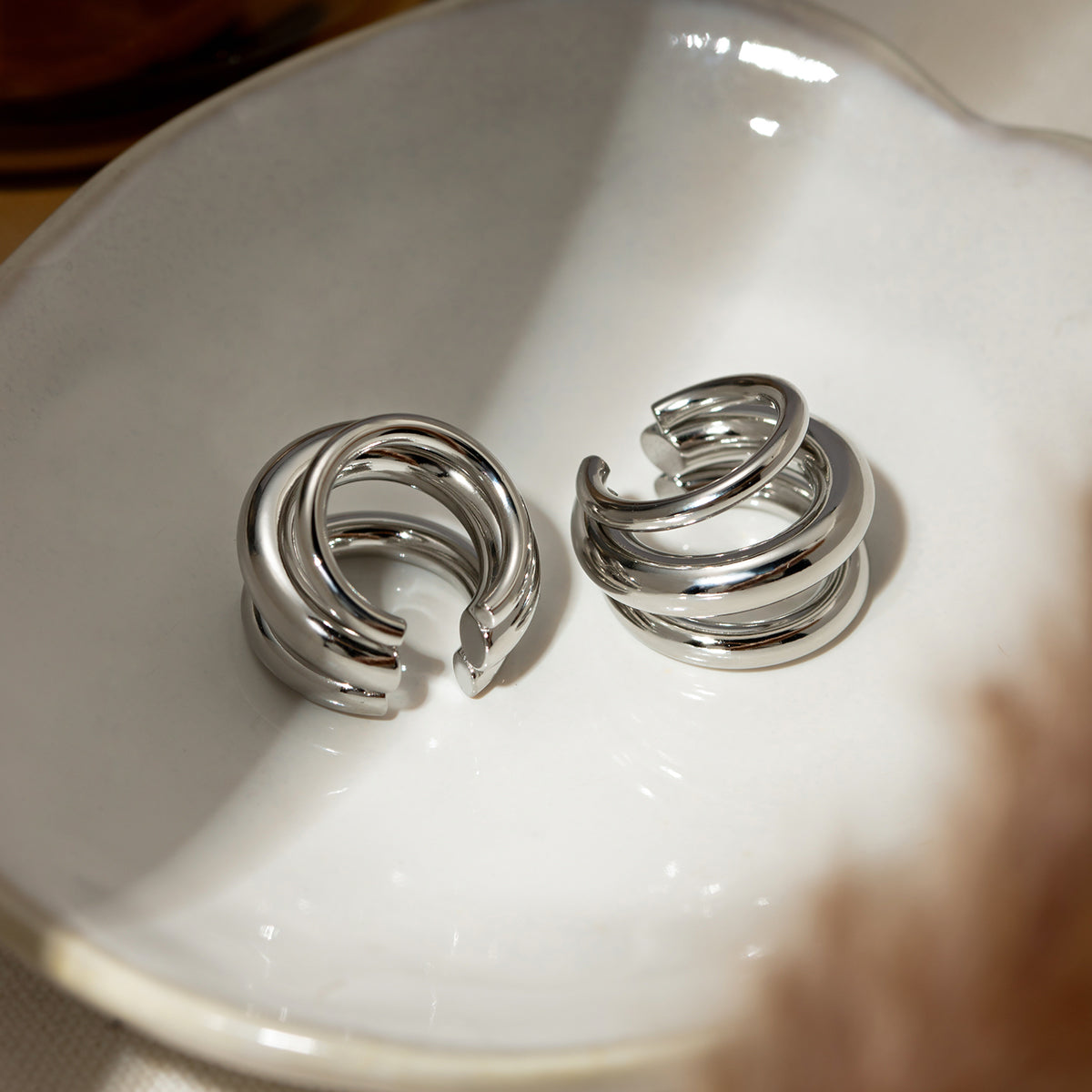 Stainless Steel Layered Cuff Earrings – Sleek & Modern | MerchLuxx - MerchLuxx