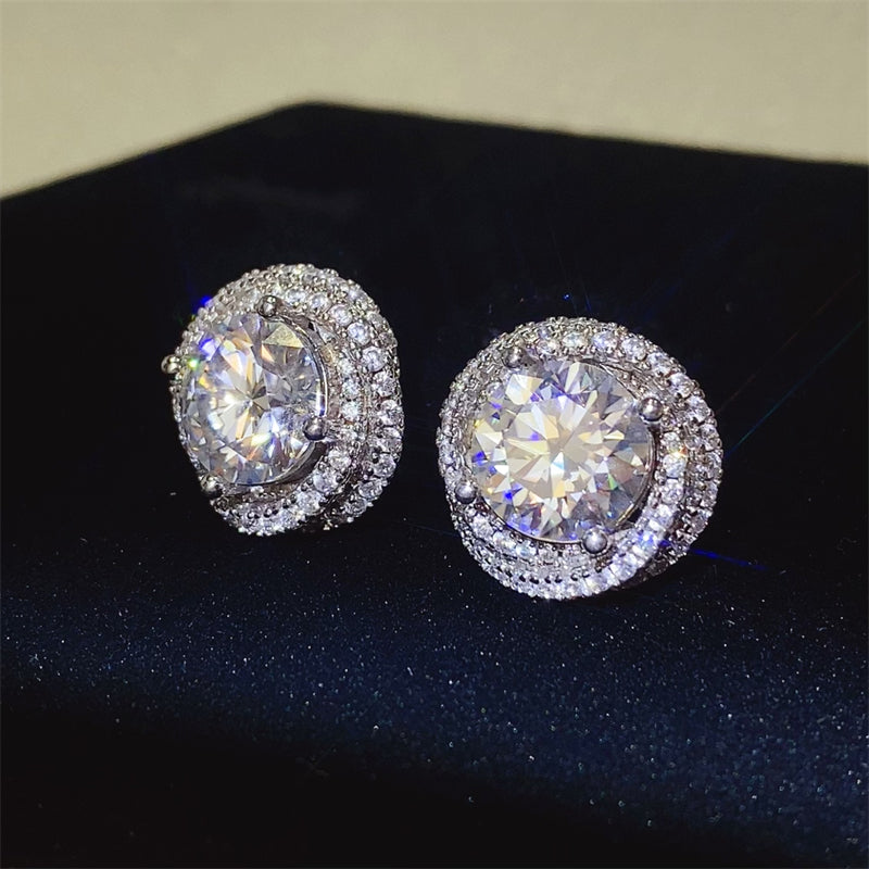6 Carat Moissanite Sterling Silver Earrings – Brilliant Sparkle | MerchLuxx - MerchLuxx