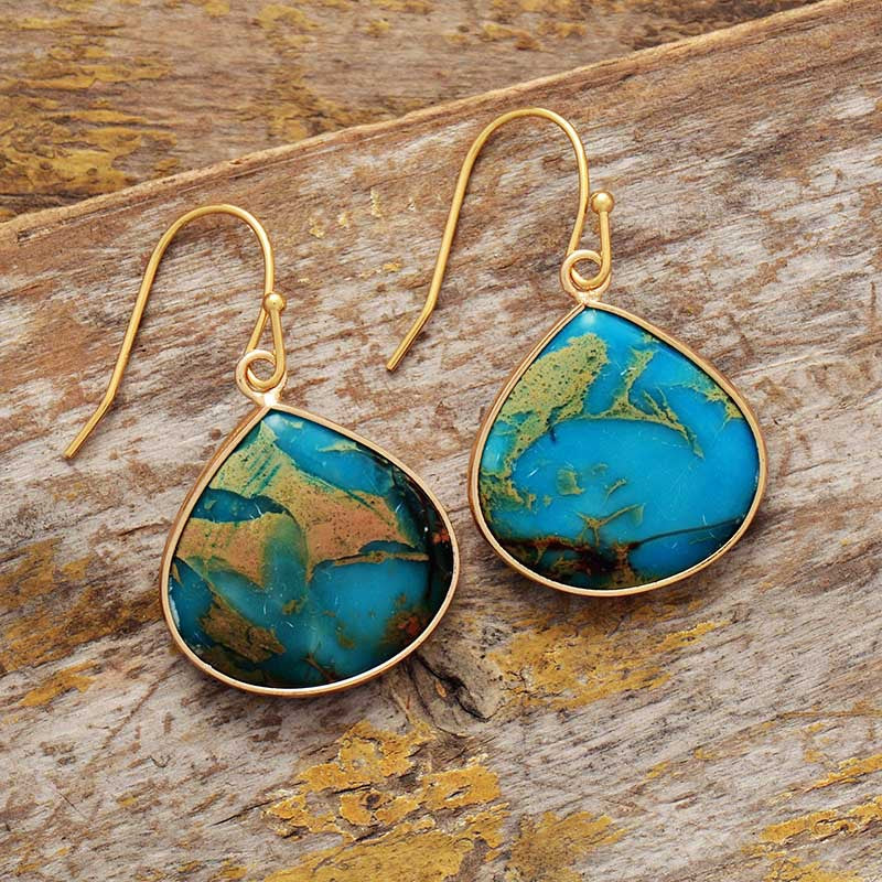 18K Gold-Plated Natural Stone Earrings – Chic & Timeless | MerchLuxx - MerchLuxx