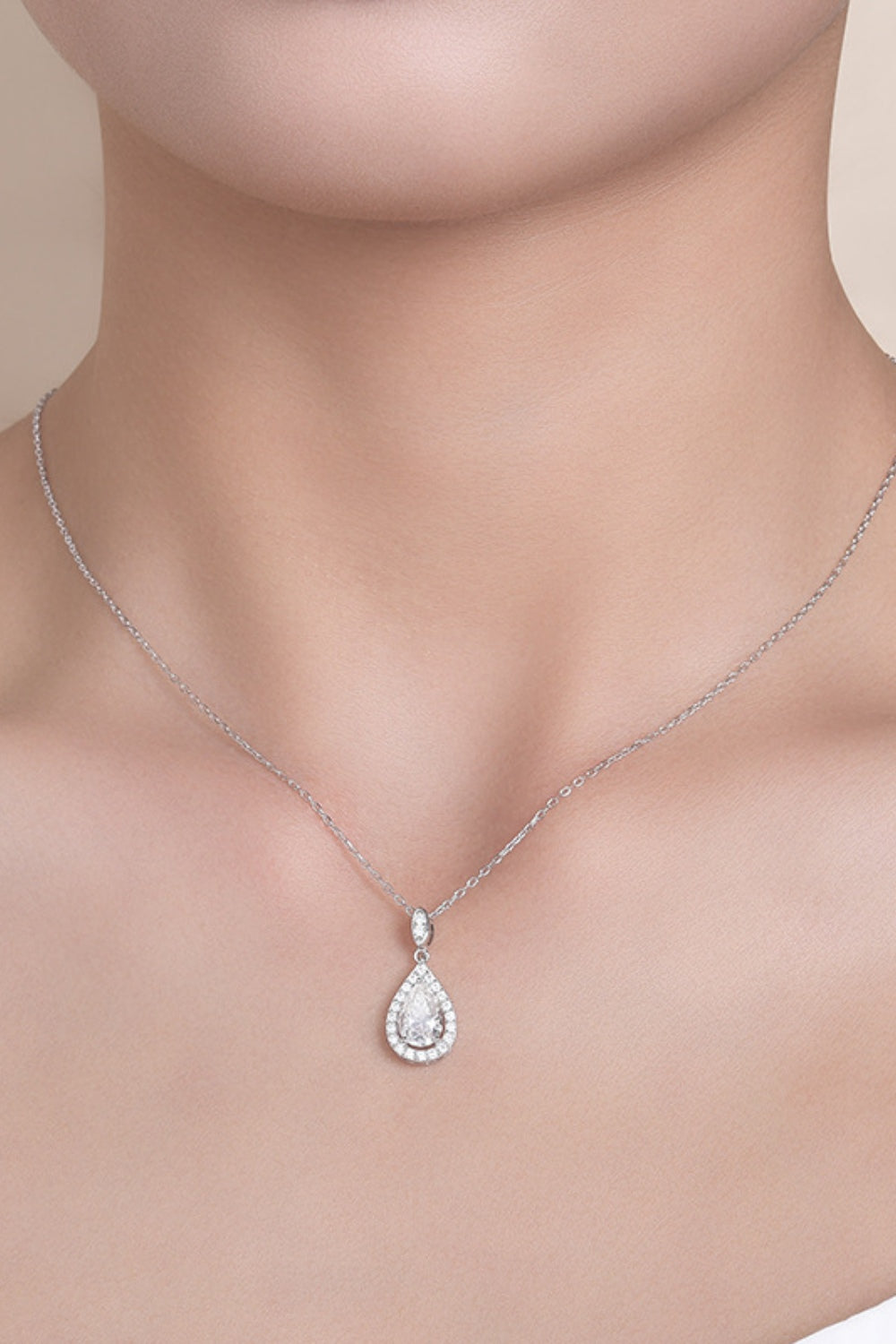 1.5 Carat Moissanite Teardrop Necklace – Elegant & Timeless | MerchLuxx - MerchLuxx