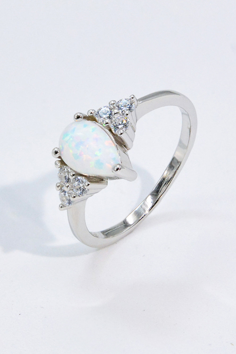 Limitless Love Opal & Zircon Ring – Platinum-Plated Sterling Silver | MerchLuxx - MerchLuxx