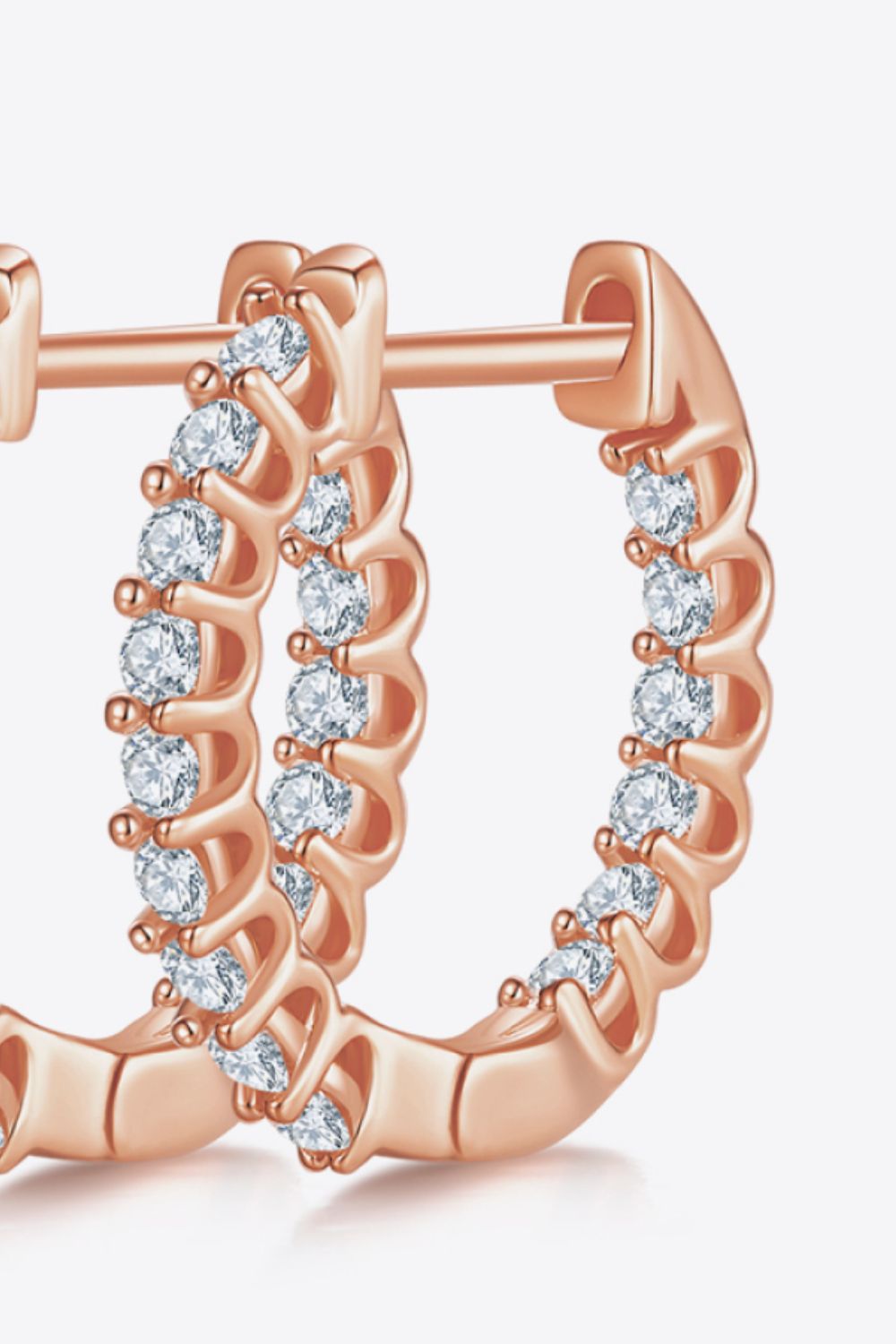 Moissanite 925 Sterling Silver Channel Hoop Earrings – Elegant Sparkle | MerchLuxx - MerchLuxx