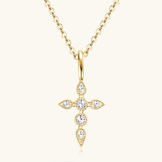 925 Sterling Silver Moissanite Cross Pendant Necklace – MerchLuxx Elegance - MerchLuxx