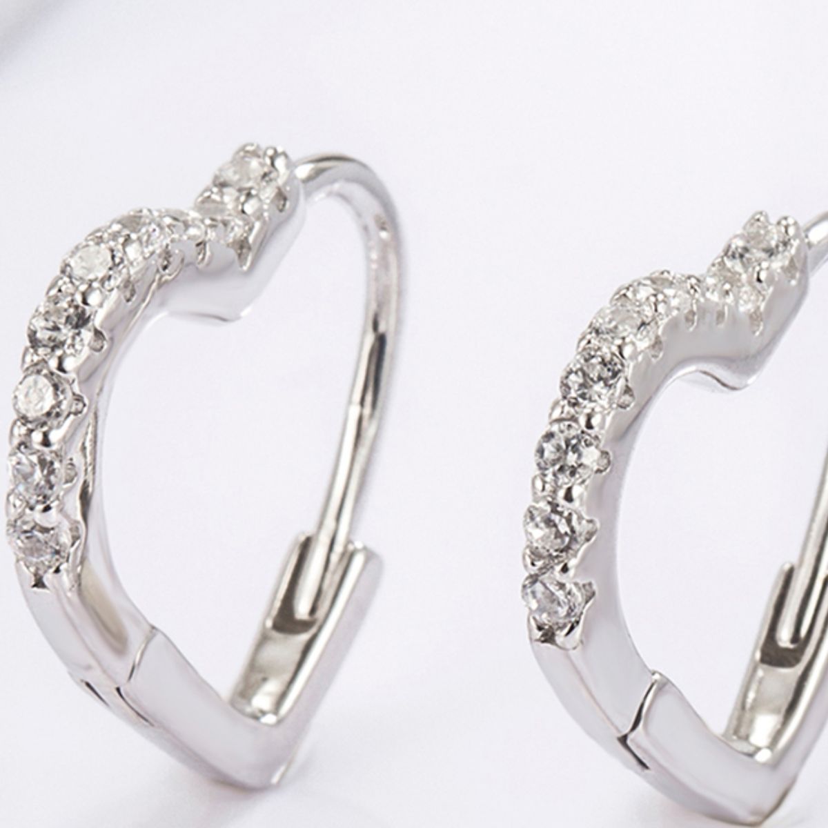 925 Sterling Silver Zircon Heart Earrings – Elegant & Timeless | MerchLuxx - MerchLuxx