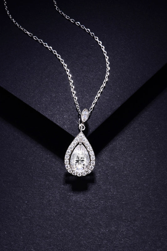 1.5 Carat Moissanite Teardrop Necklace – Elegant & Timeless | MerchLuxx - MerchLuxx