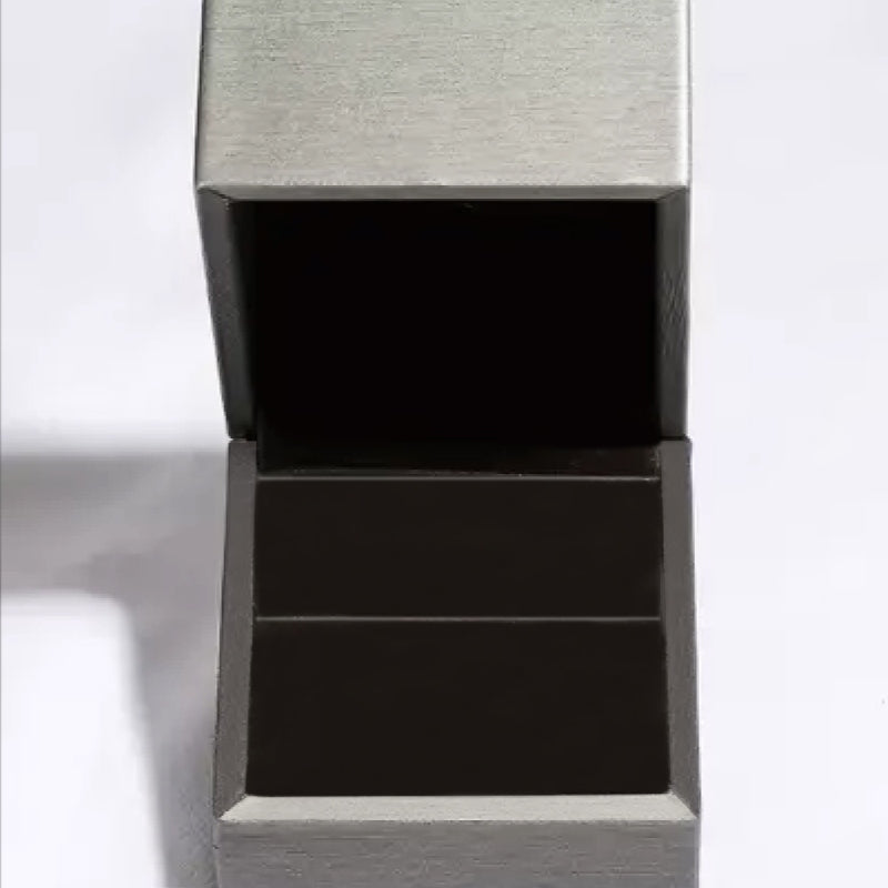 Jewelry box for 5 carat heart cut moissanite ring in 925 sterling silver solitaire setting