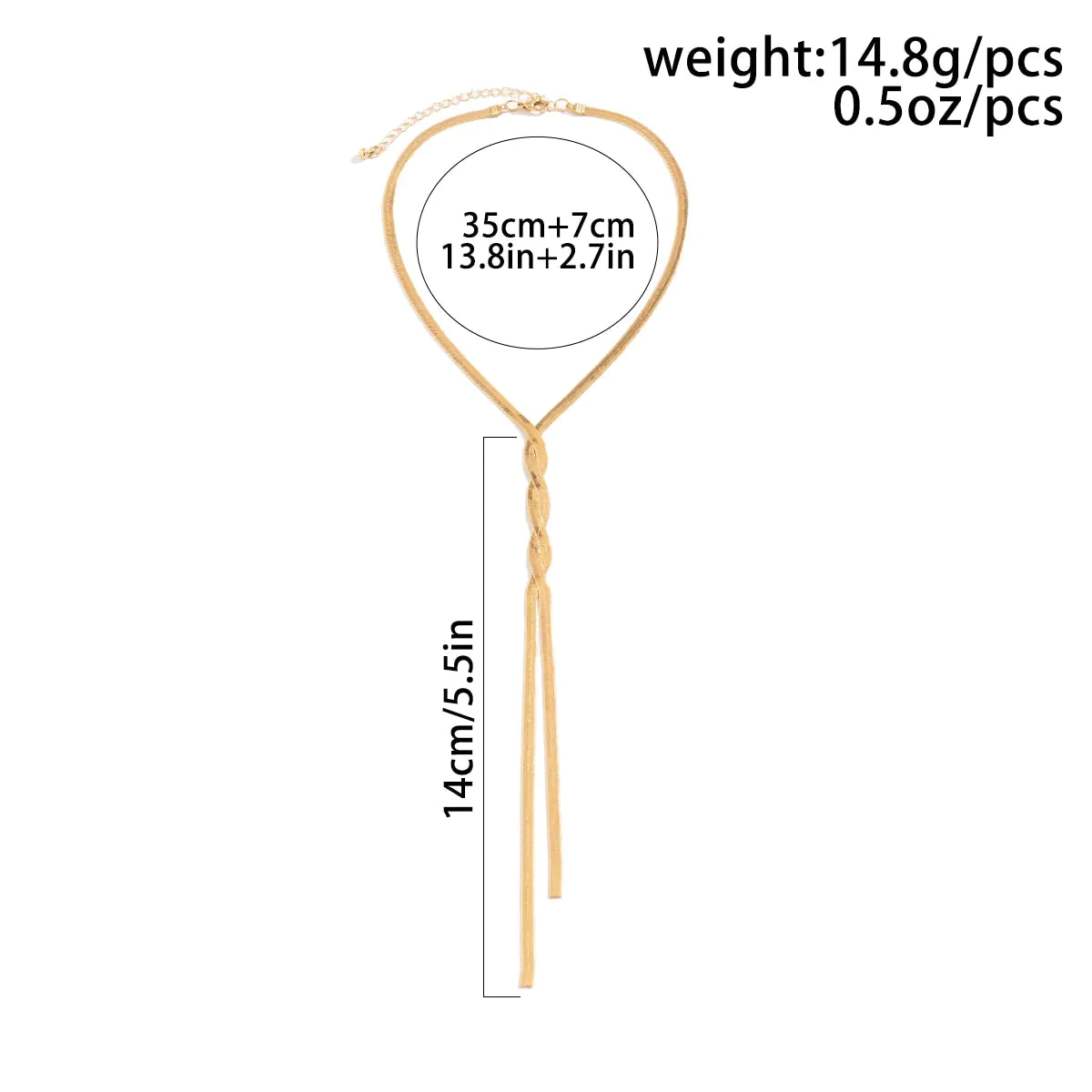 Ingemark Kpop Adjustable Flat Snake Chain Necklace – Bold & Stylish | MerchLuxx - MerchLuxx