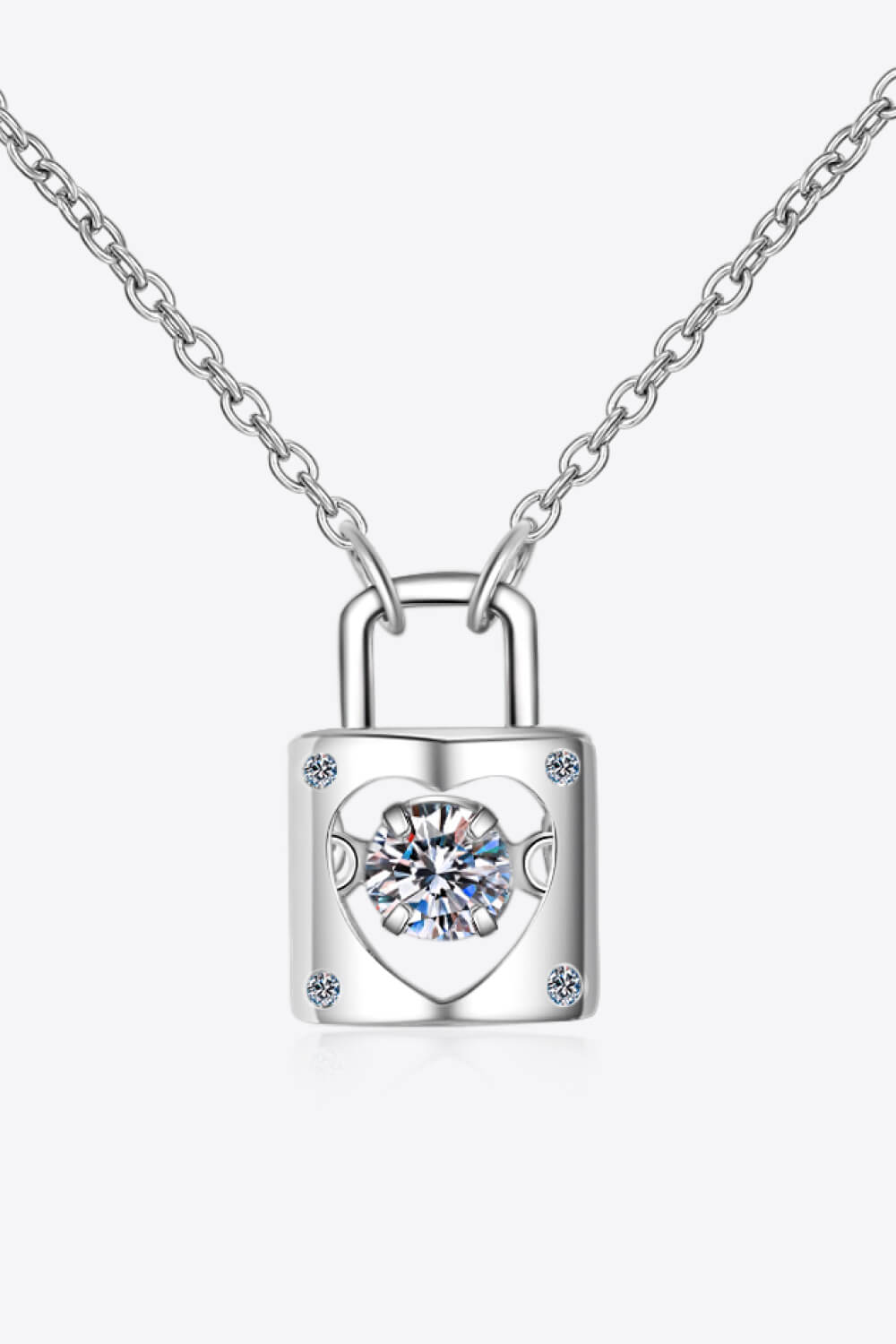 Adored Moissanite Lock Pendant Necklace – Modern & Minimalist | MerchLuxx - MerchLuxx