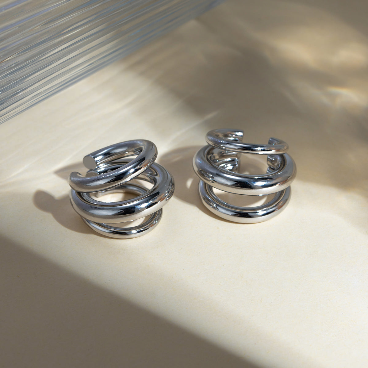 Stainless Steel Layered Cuff Earrings – Sleek & Modern | MerchLuxx - MerchLuxx