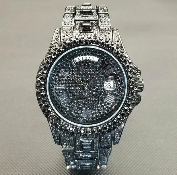 Men’s Luxury Crystal Watch – Iced-Out Elegance & Precision | MerchLuxx - MerchLuxx