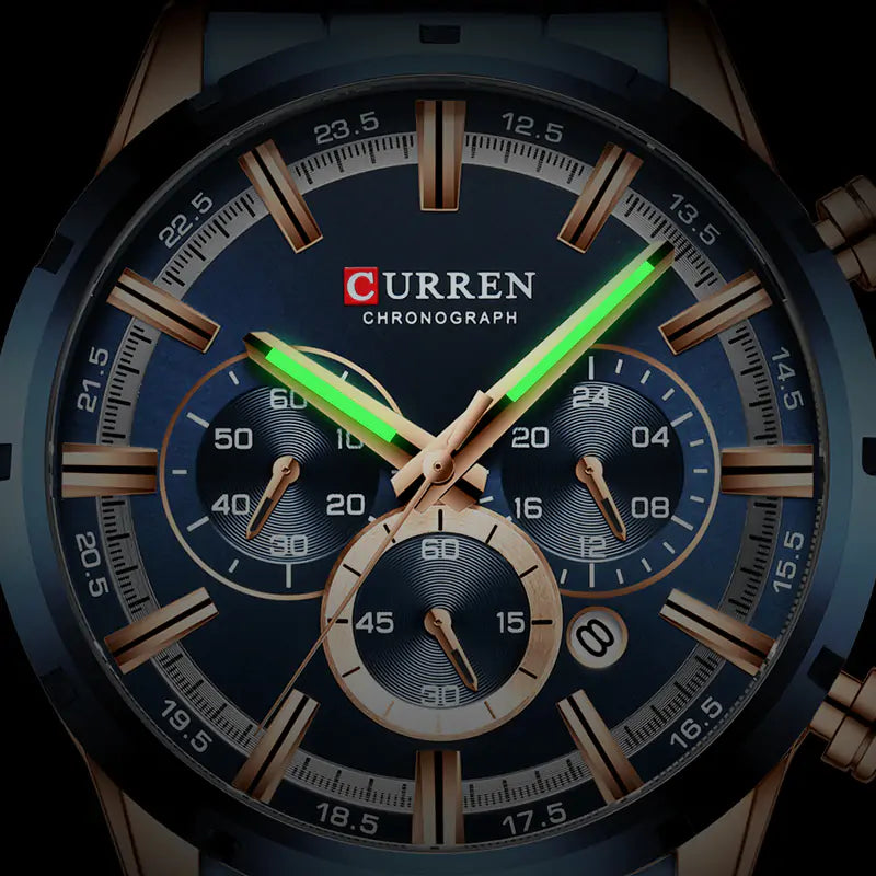 CURREN Men’s Quartz Watch with Luminous Feature – Bold Precision | MerchLuxx - MerchLuxx
