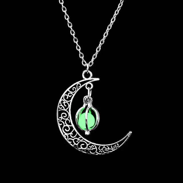 Luminous Moon Pendant Necklace – Glow-in-the-Dark Elegance | MerchLuxx - MerchLuxx
