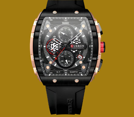 Curren Chronograph Luxury Square Quartz Watch – Bold & Precise | MerchLuxx - MerchLuxx