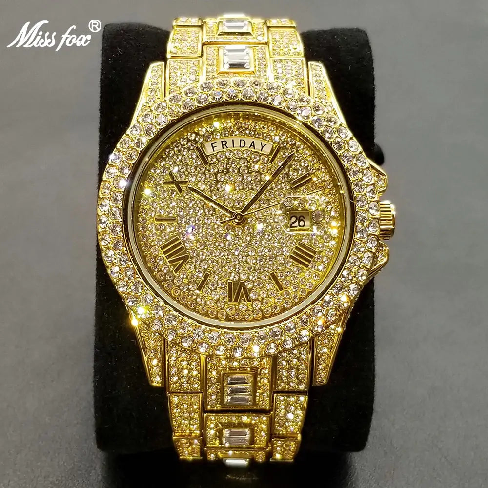 Men’s Luxury Crystal Watch – Iced-Out Elegance & Precision | MerchLuxx - MerchLuxx