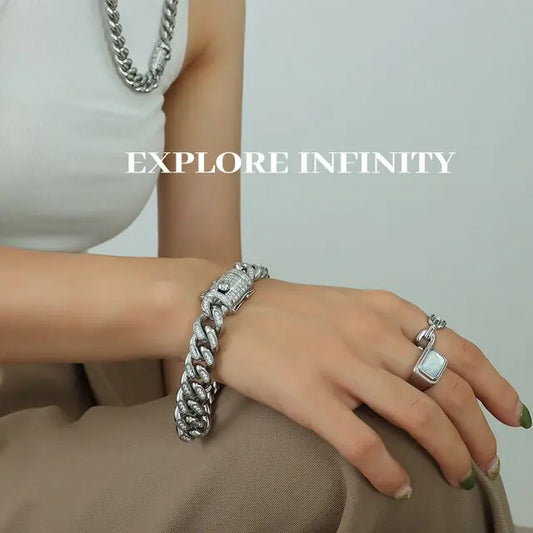 TOSOKO Hip Hop Cuban Chain Jewelry Set – 18K Gold-Plated Elegance | MerchLuxx - MerchLuxx