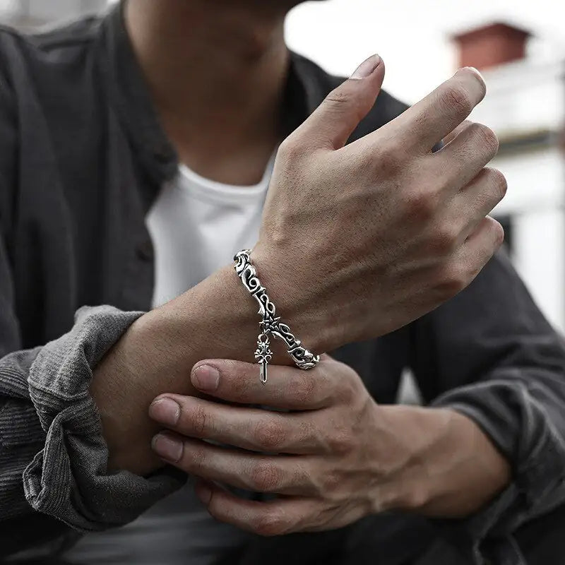 Men’s Cross Bangle Bracelet – Faith & Timeless Elegance | MerchLuxx - MerchLuxx