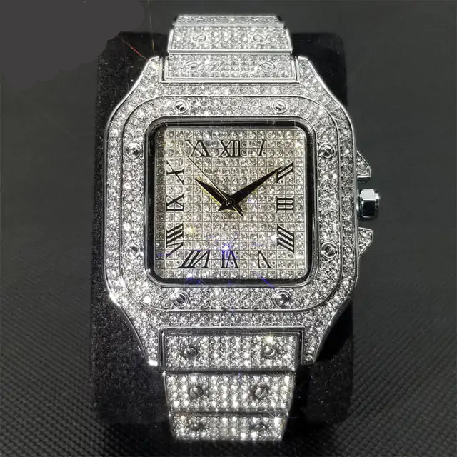 MISSFOX Square Bling Watch for Men – Bold Luxury & Precision | MerchLuxx - MerchLuxx