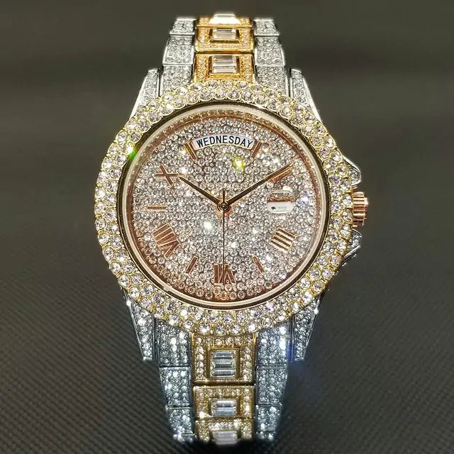 Men’s Luxury Crystal Watch – Iced-Out Elegance & Precision | MerchLuxx - MerchLuxx