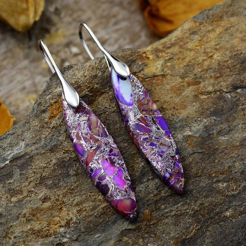 Copper Natural Stone Geometric Earrings – Unique & Elegant | MerchLuxx - MerchLuxx