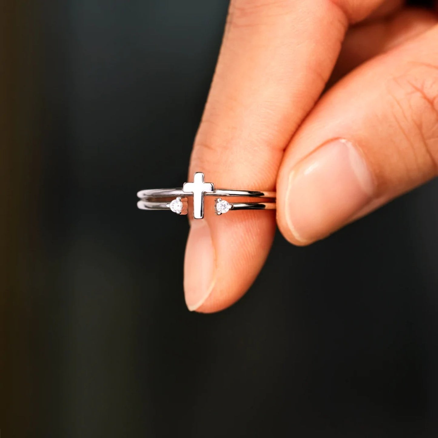 925 Sterling Silver Adjustable Cross Ring – Timeless & Minimalist | MerchLuxx - MerchLuxx