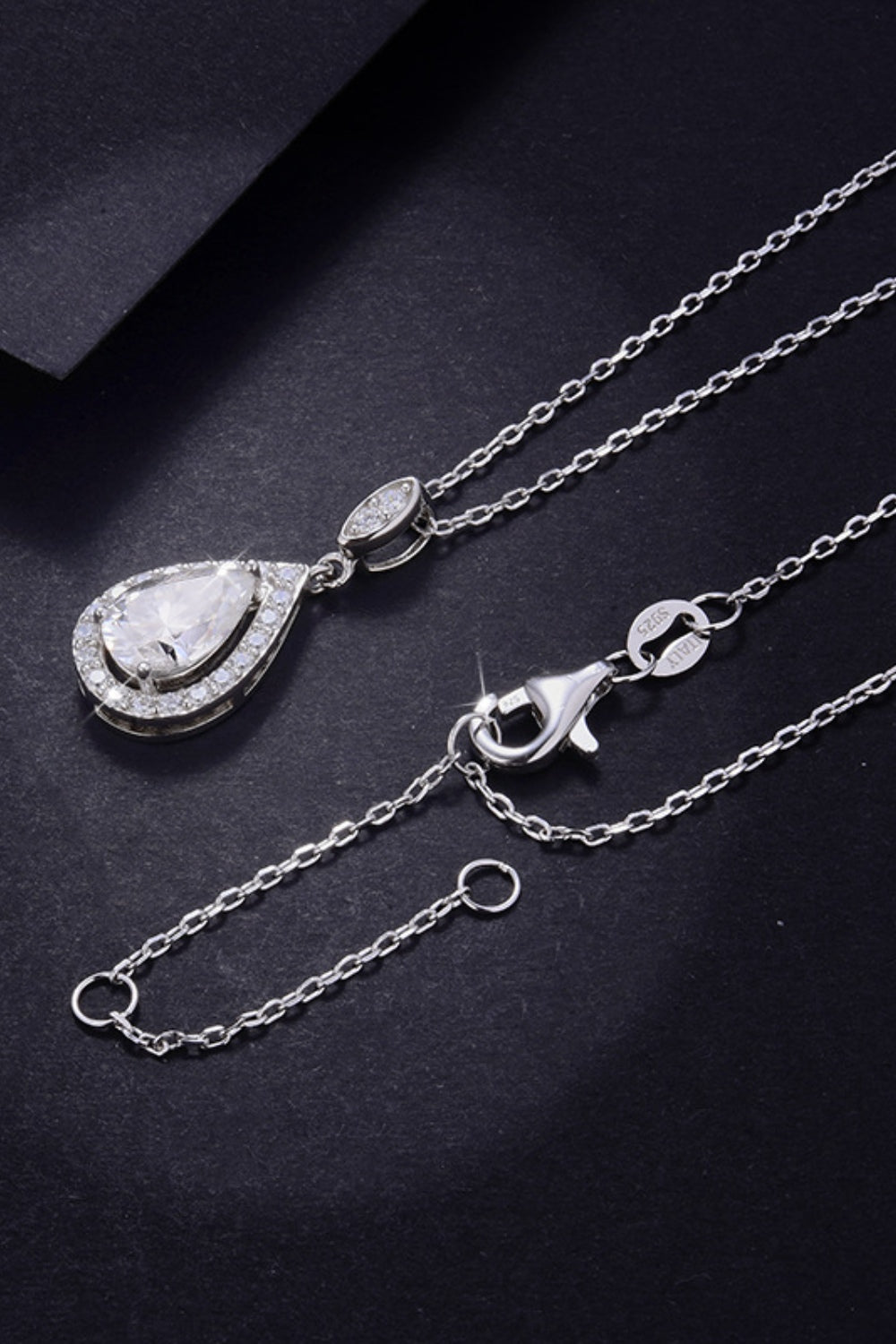 1.5 Carat Moissanite Teardrop Necklace – Elegant & Timeless | MerchLuxx - MerchLuxx