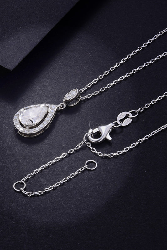 1.5 Carat Moissanite Teardrop Necklace – Elegant & Timeless | MerchLuxx - MerchLuxx