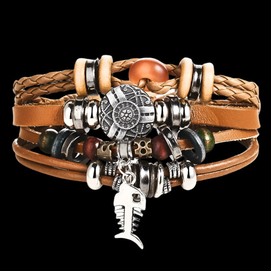 Fashionable Multilayer Leather Bracelet – Rugged & Stylish | MerchLuxx - MerchLuxx