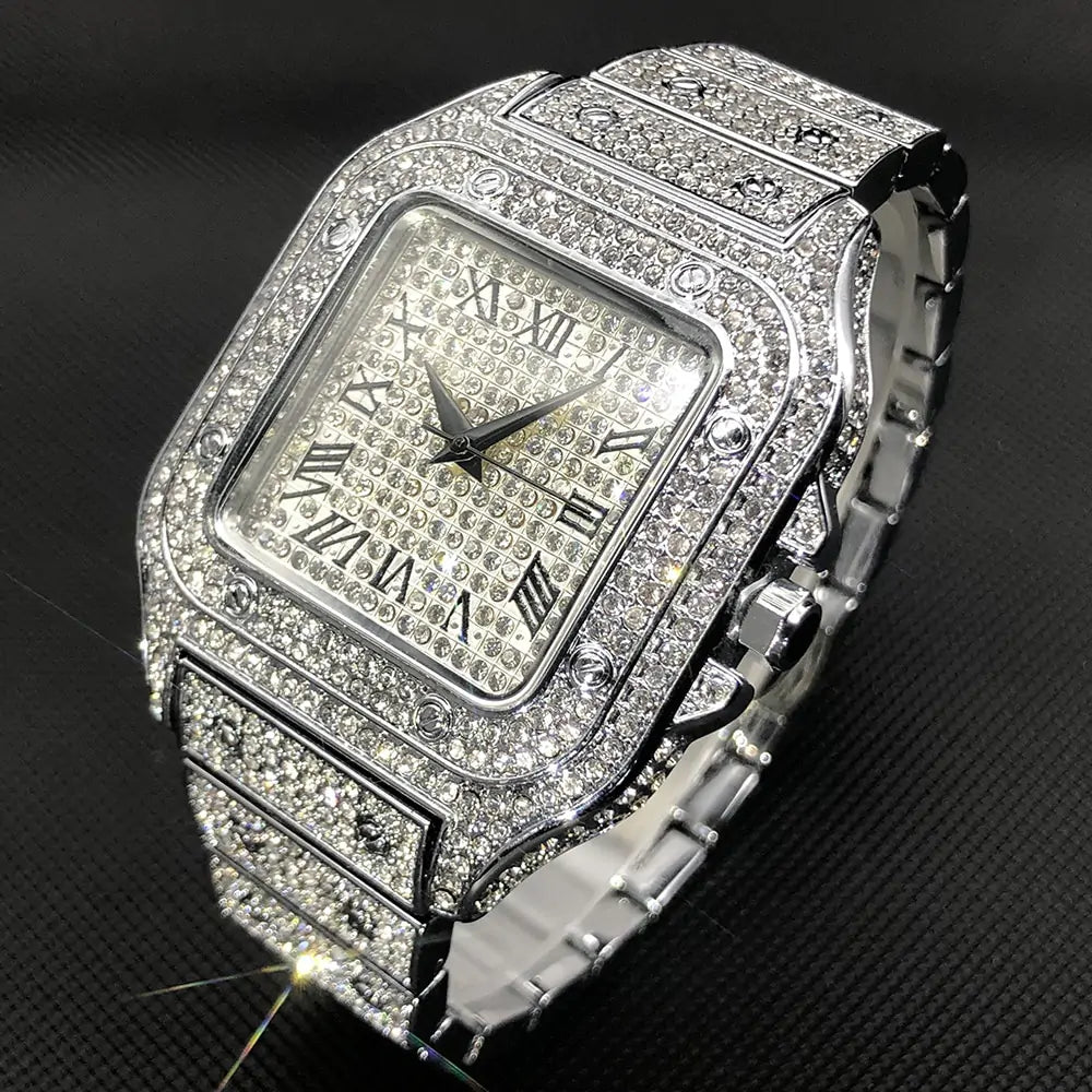 Waterproof Full Diamond Men’s Watch – Ultimate Luxury & Style | MerchLuxx - MerchLuxx
