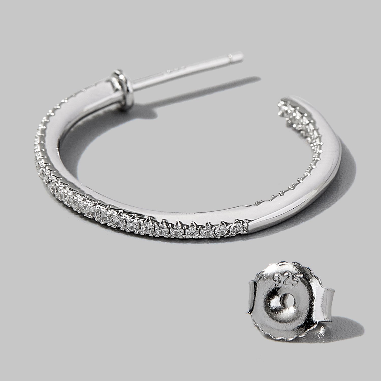 Zircon 925 Sterling Silver C-Hoop Earrings – Elegant & Timeless | MerchLuxx - MerchLuxx