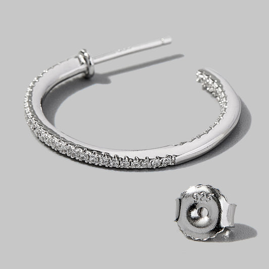 Zircon 925 Sterling Silver C-Hoop Earrings – Elegant & Timeless | MerchLuxx - MerchLuxx