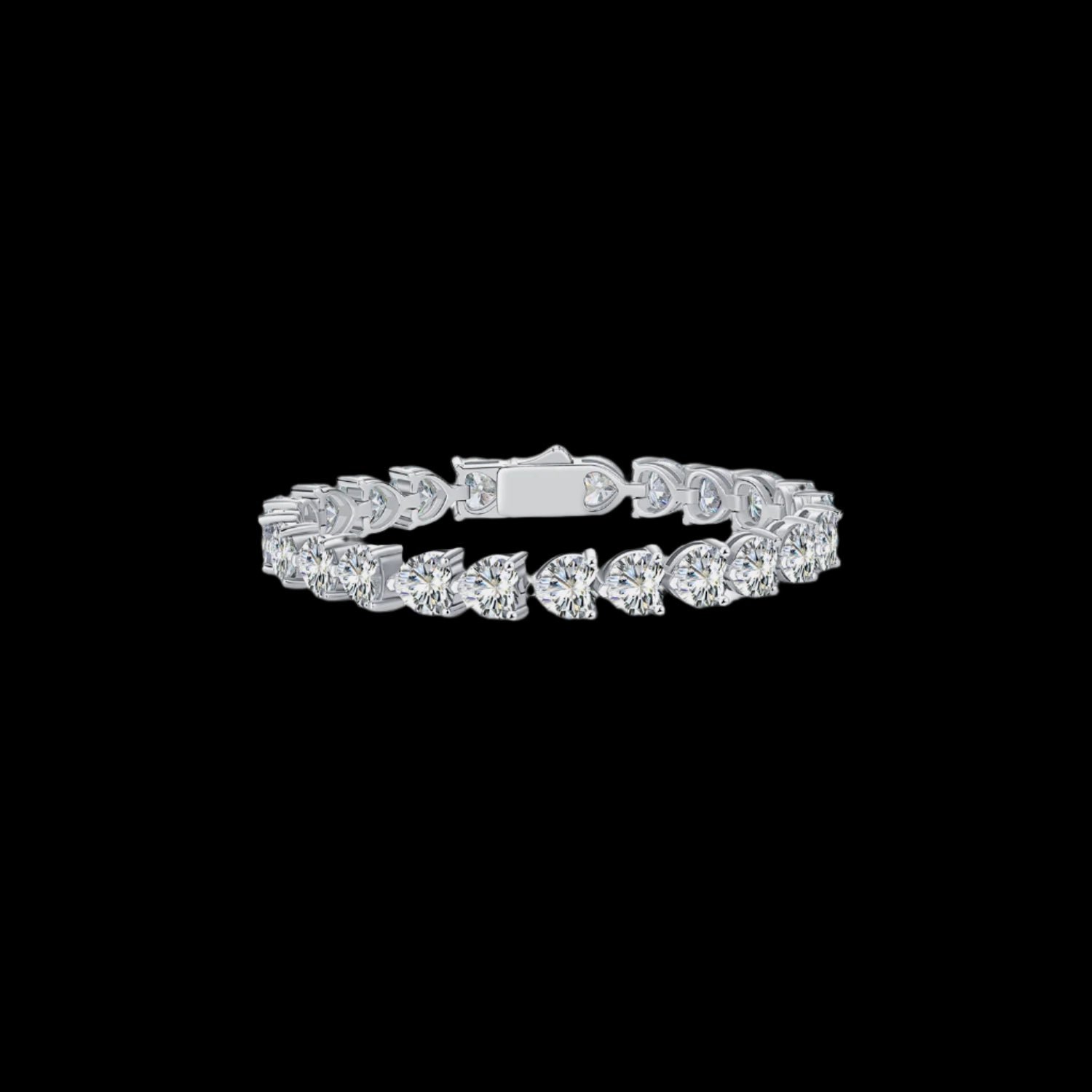 24 Carat Moissanite Heart Tennis Bracelet – Radiant Elegance | MerchLuxx - MerchLuxx