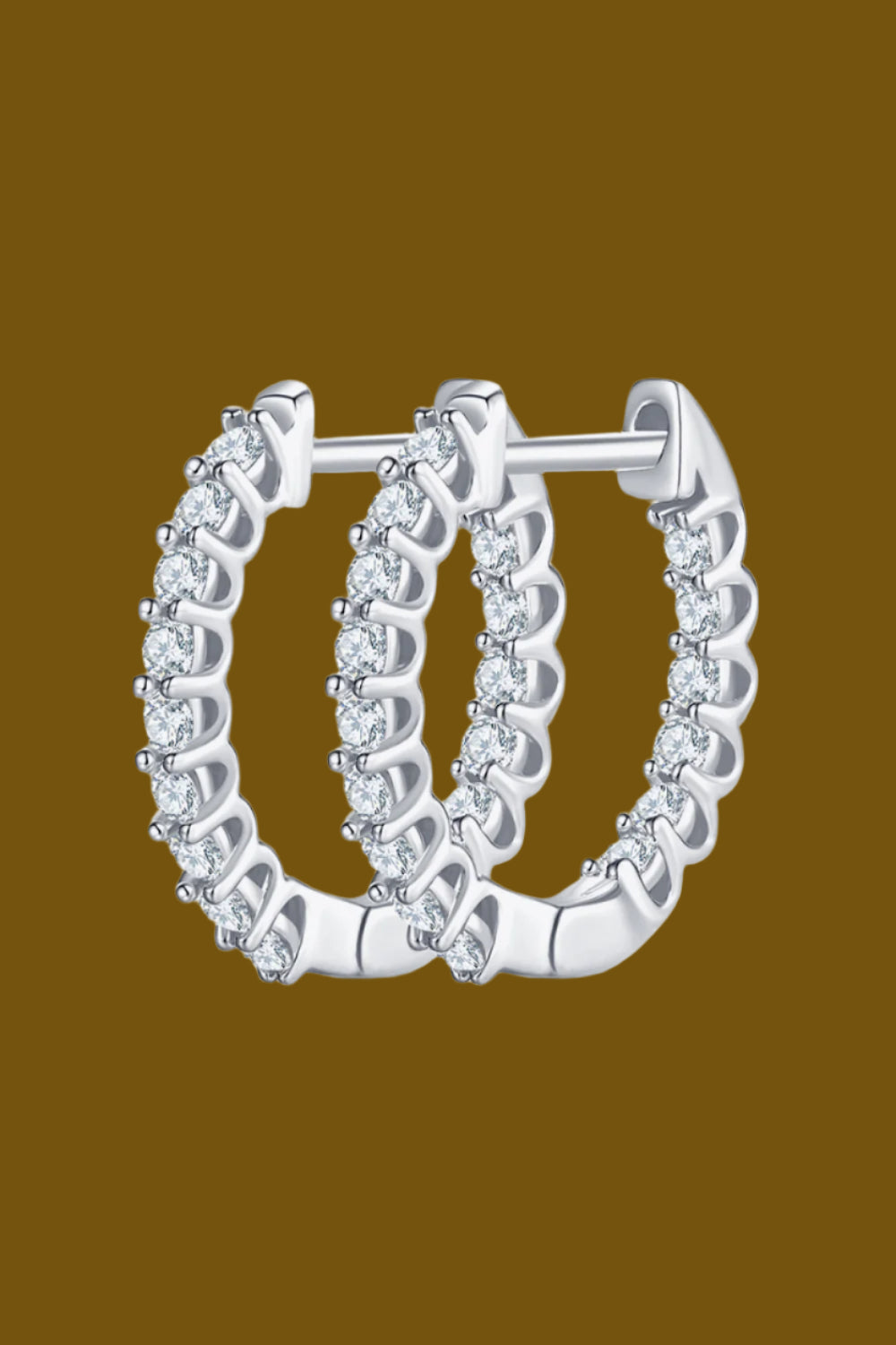 Moissanite 925 Sterling Silver Channel Hoop Earrings – Elegant Sparkle | MerchLuxx - MerchLuxx