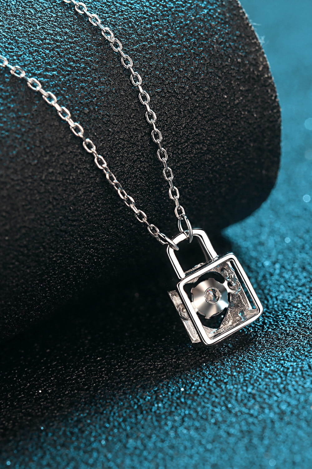 Adored Moissanite Lock Pendant Necklace – Modern & Minimalist | MerchLuxx - MerchLuxx